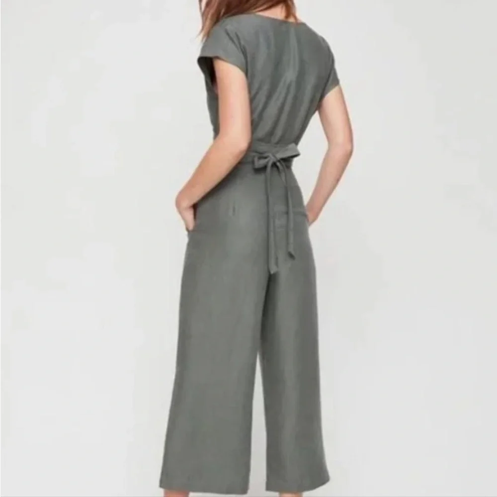 Aritzia Wilfred Brax Wrap Tie Back Jumpsuit Green Size 2